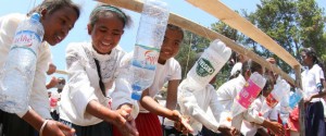 Children washing hands